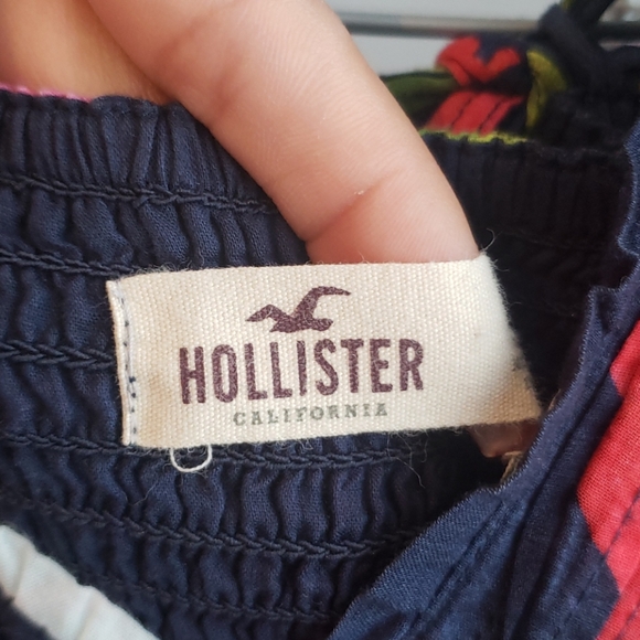 Summer Dress spaghetti strap navy blue with beautiful flowers - Picture 2 of 3